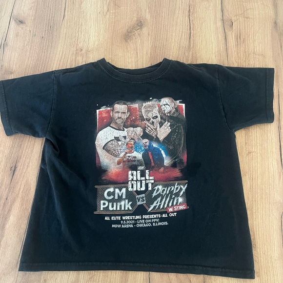 AEW All Elite Wrestling Shirt Youth Small CM Punk Darby Allin Sting - Picture 2 of 2
